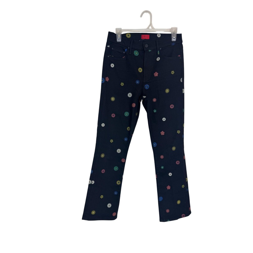 Mother Jeans Womens 28 Black The Insider Flood Fresh As A Daisy Floral Pants USA